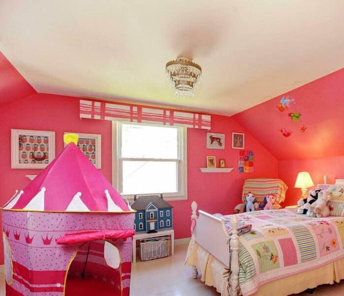 Bērnu rotaļu telts, princešu pils meitenēm, spēļu māja, rozā