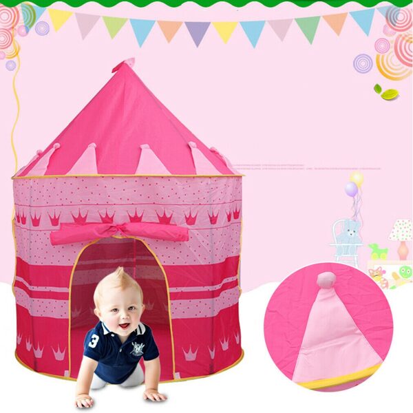 Telts/ princešu pils bērniem, spēļu māja, rozā