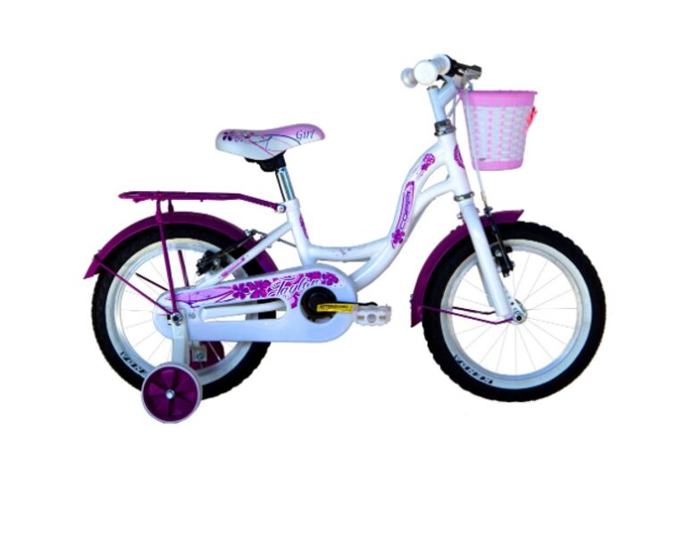 Bērnu velosipēds, ritenis meitenēm, COPPI JUNIOR LADY Taylor | 3-5 gadi| CTB | 14" , ar groziņu un bagāžnieku