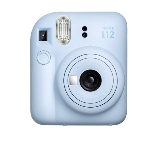 Momentfoto kamera, INSTAX MINI 12 FUJIFILM, fotoaparāts kas printē bildes, zilā krāsā